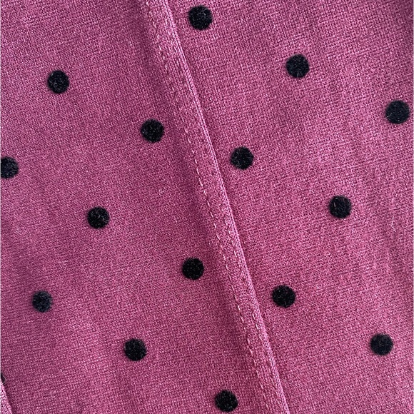NWT Style & Co Burgundy/Black Velvet Polka Dot Stretch Ponte Leggings - size L - Picture 4 of 4